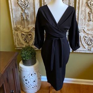 Boohoo Black Wrap Dress